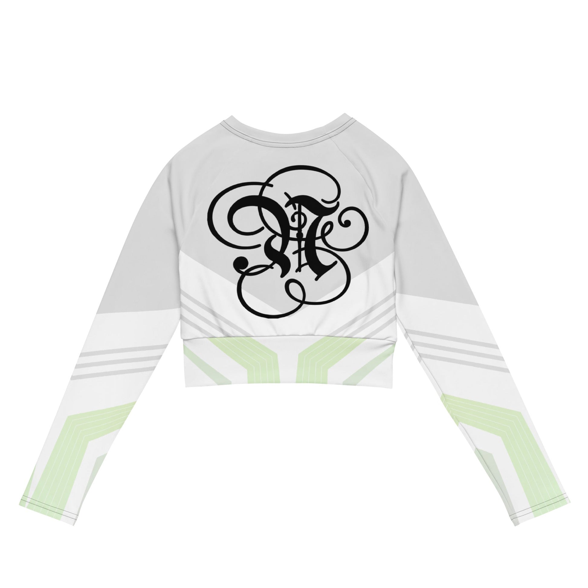 NHERITANCE® Women's Recycled Long - Sleeve Crop Top – Monogram N - Nheritance