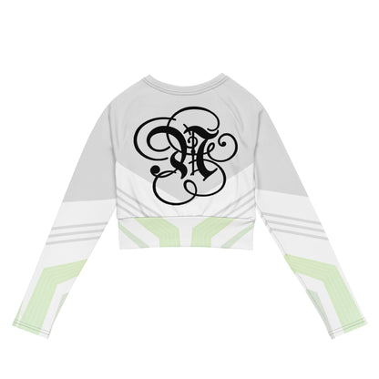 NHERITANCE® Women's Recycled Long - Sleeve Crop Top – Monogram N - Nheritance