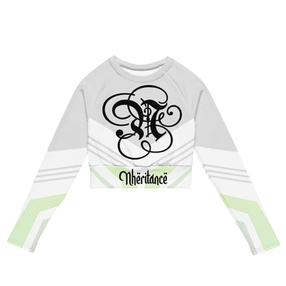 NHERITANCE® Women's Recycled Long - Sleeve Crop Top – Monogram N - Nheritance